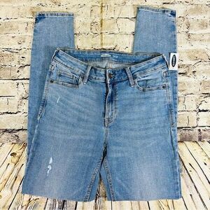 Old Navy Jeans Womens Sz.8 Blue Rockstar‎ Super Skinny Distressed Denim Tall